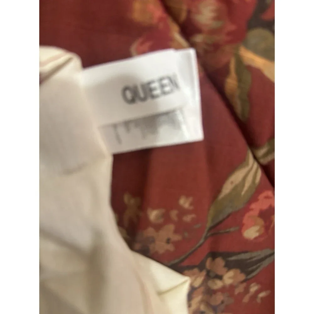 Croscill Burgundy Floral Comforter, Bed Skirt & 2 STD Shams Set Queen